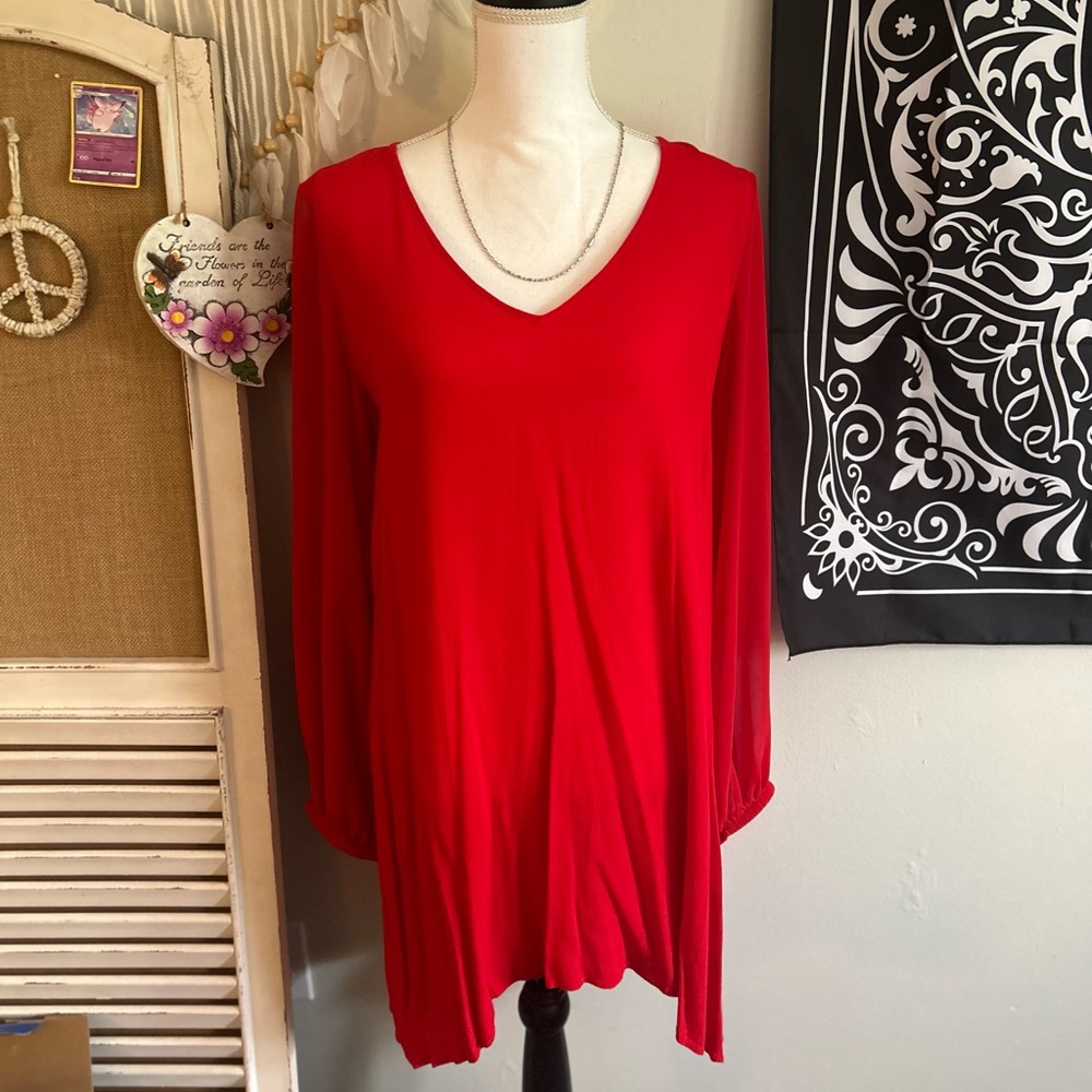 Express sheer sleeve dress